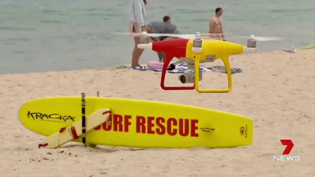 drone flight beaches sharks
