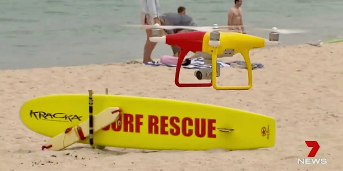 drone flight beaches sharks
