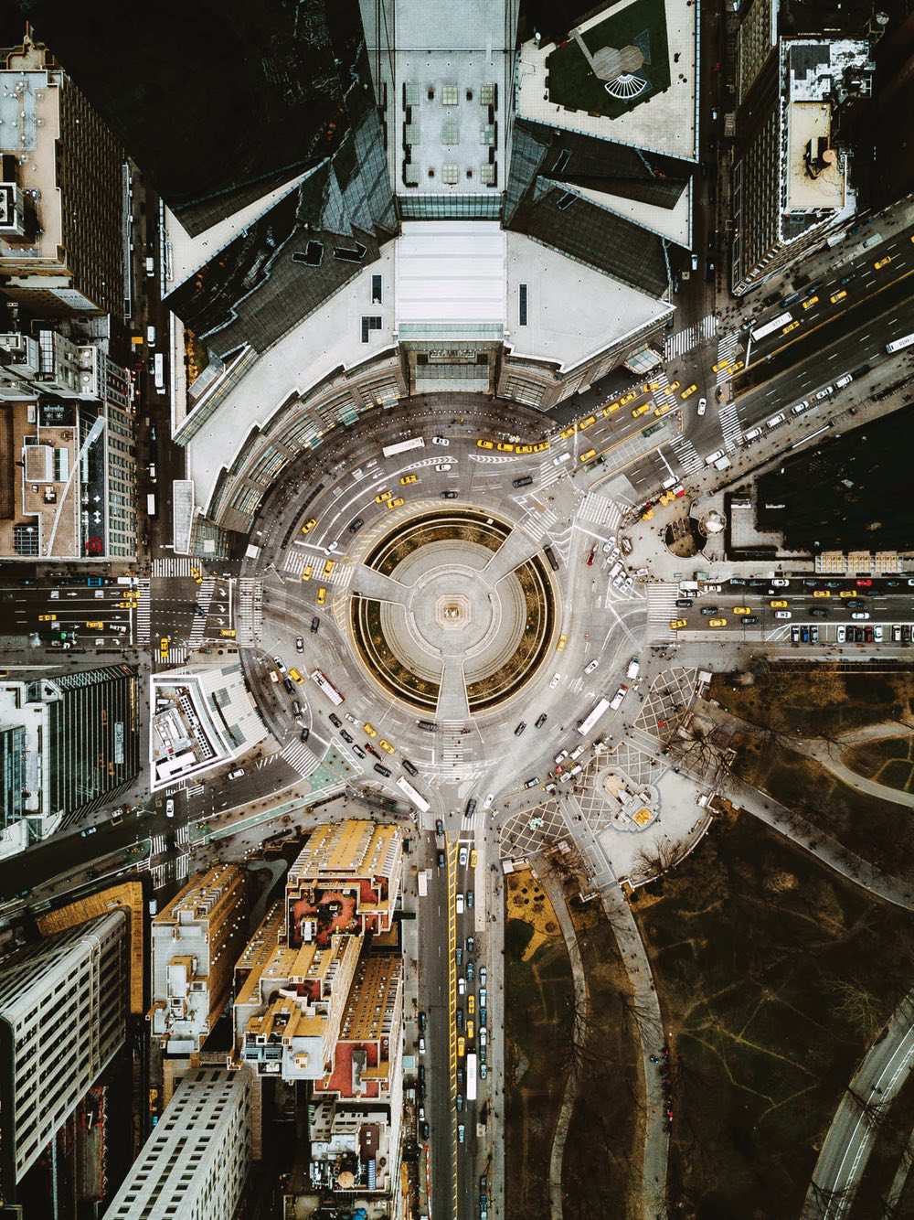 Columbus Circle - Amazing drone photos of New York City looking straight down 0001