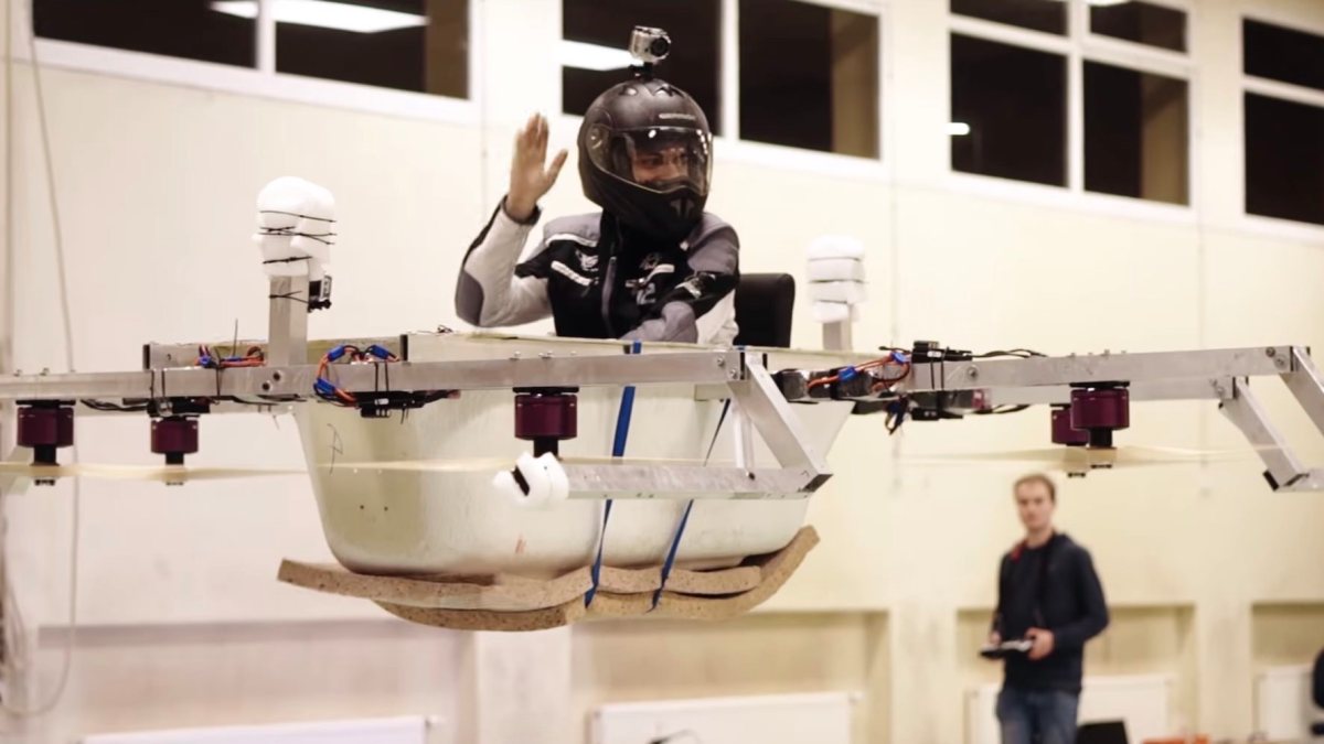 German engineering brings us the flying bathtub drone