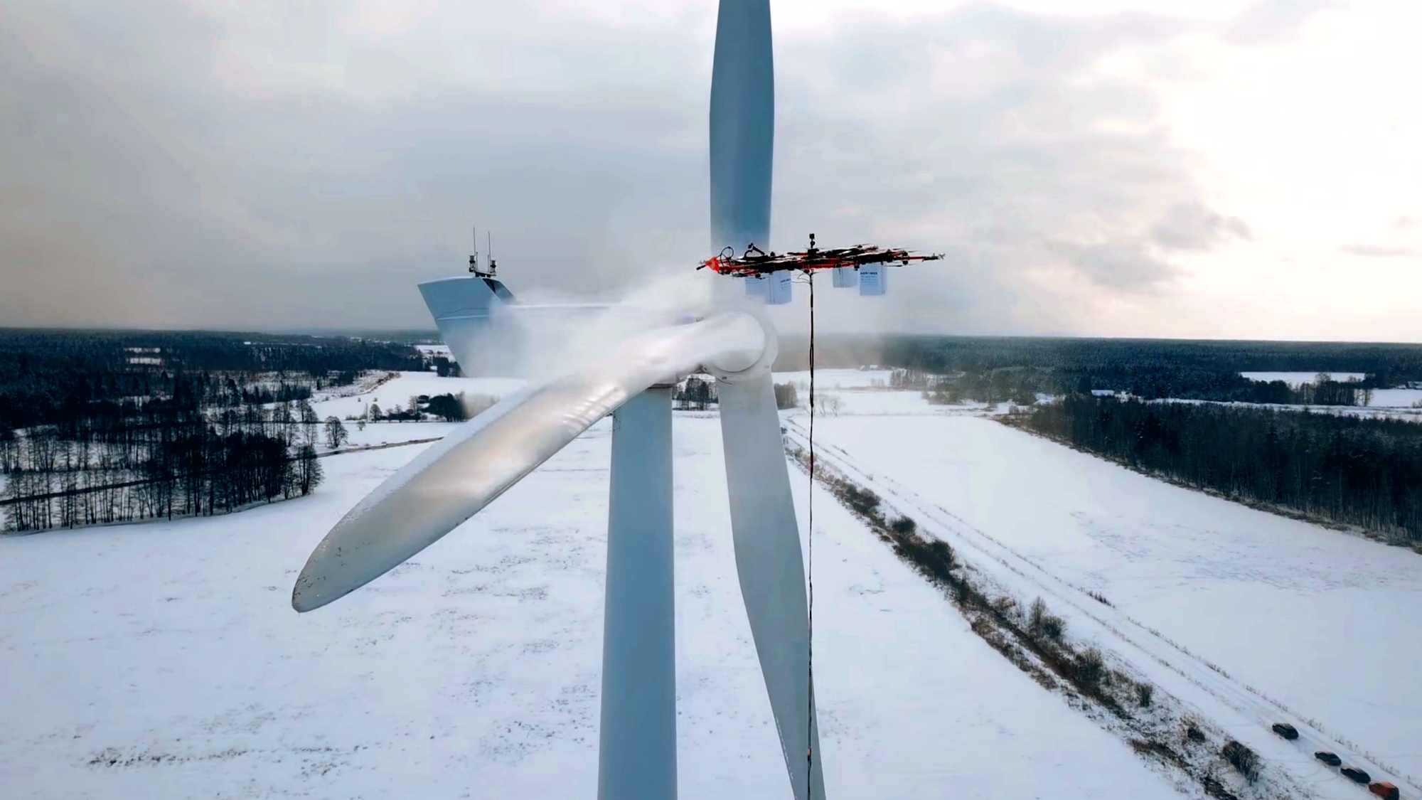 Deice a massive wind turbine with a drone DroneDJ