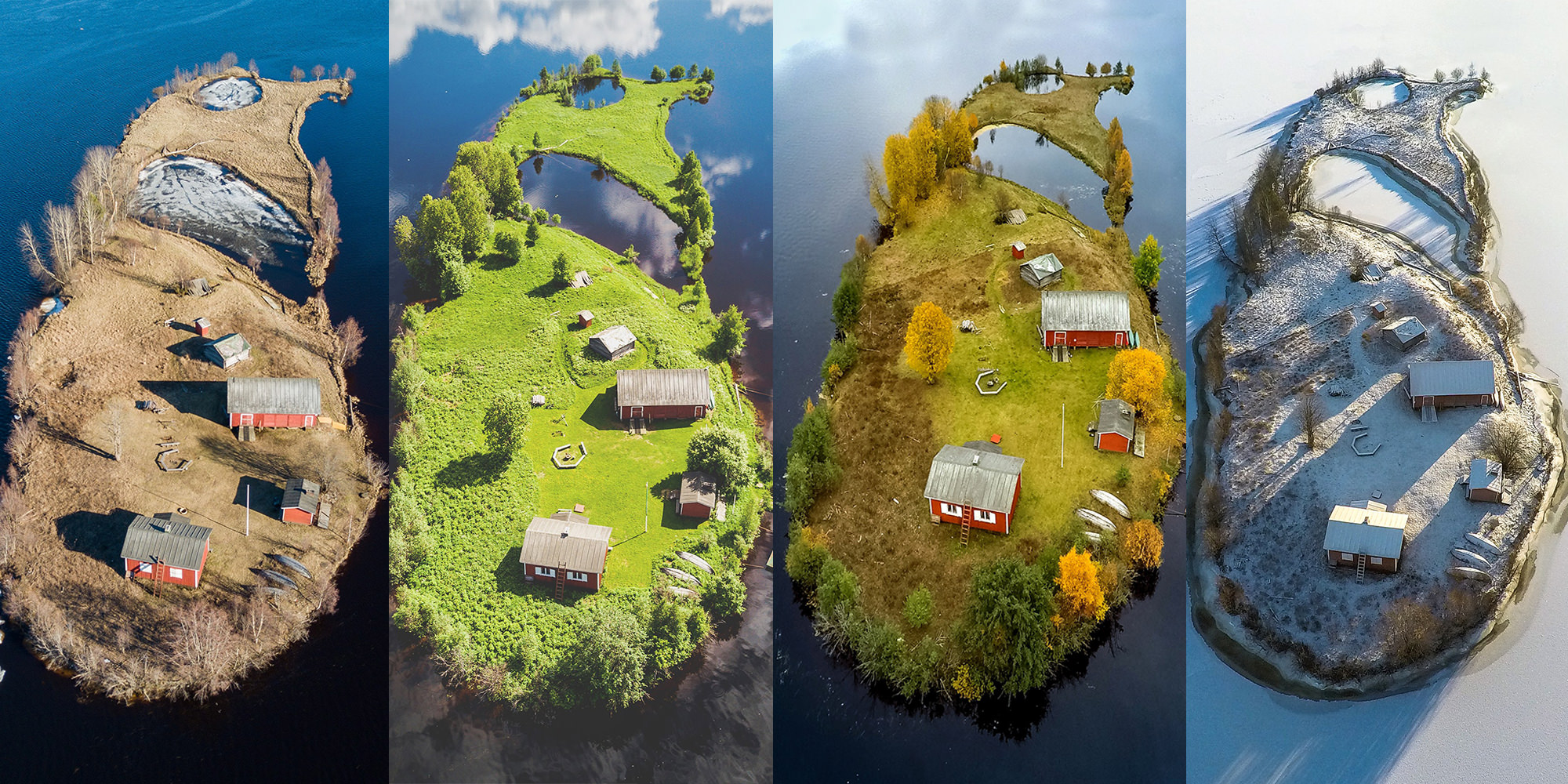The four seasons of Kotisaari Island captured with a drone DroneDJ