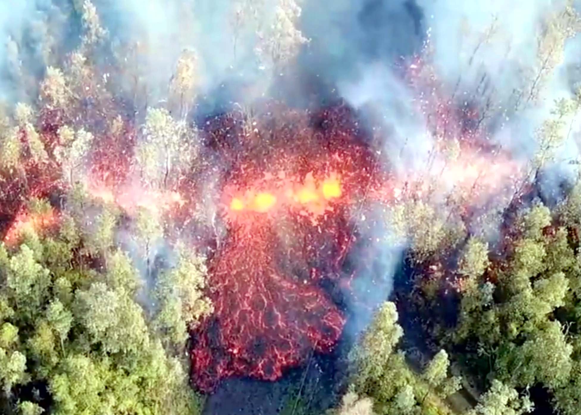 Hawaii volcano eruption drone video shows Mount Kilauea spewing lava