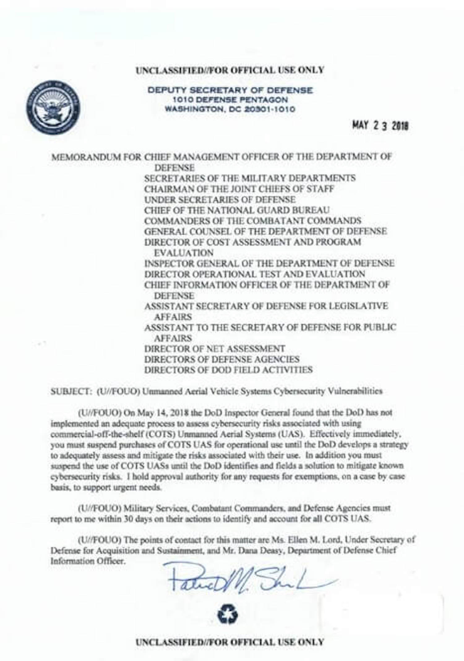 dod bans dji drones