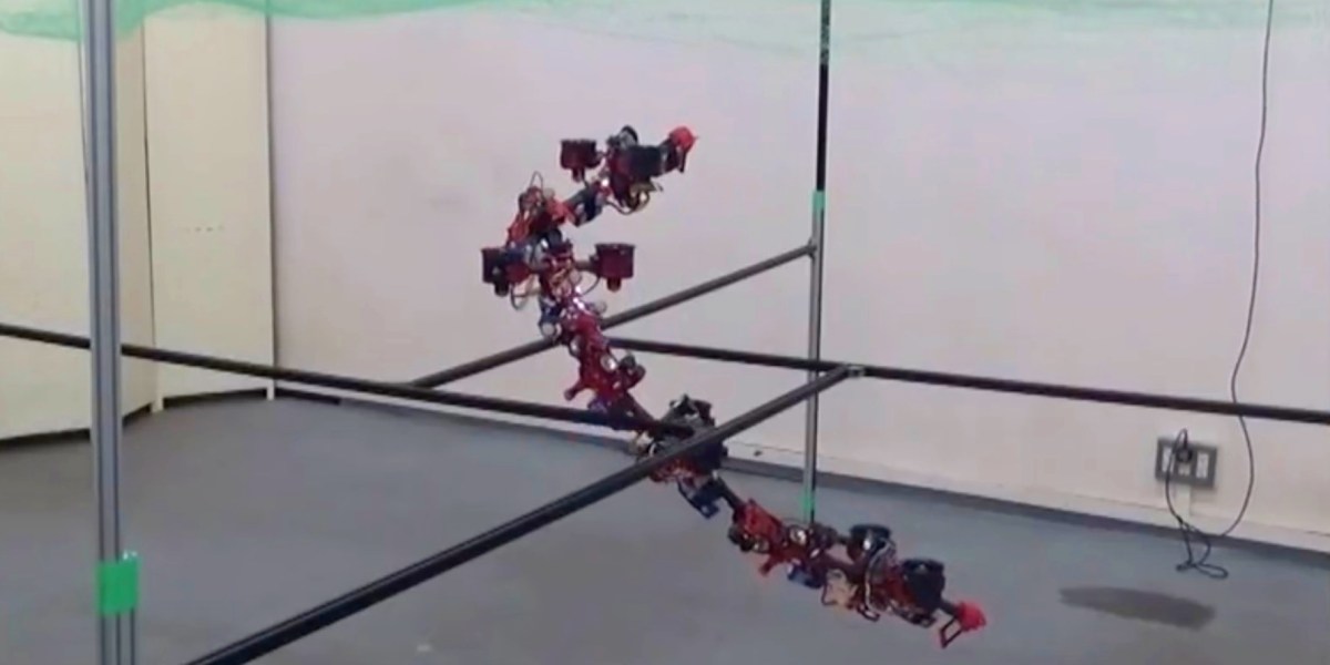 Watch this dragon drone work its way through a opening autonomously