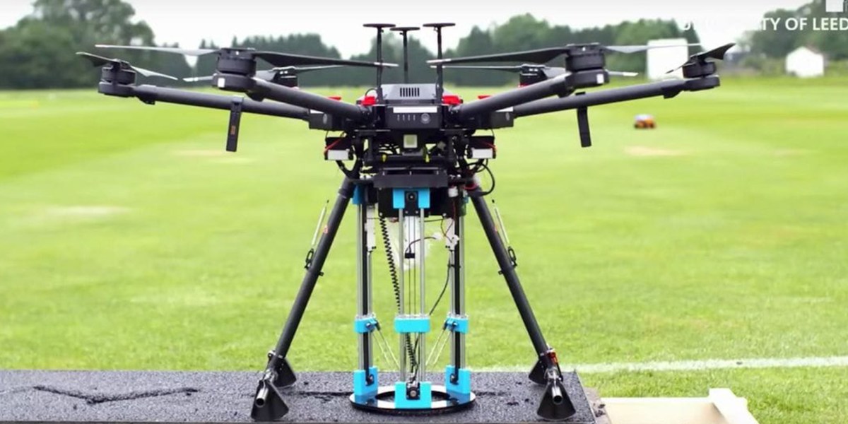 Concept drone is able to repair potholes using a 3-D printer