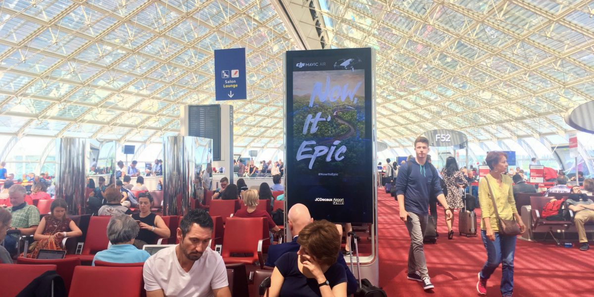 DJI's Now it's Epic campaign to promote the Mavic Air on 364 JCDecaux screens at five international airports around the world