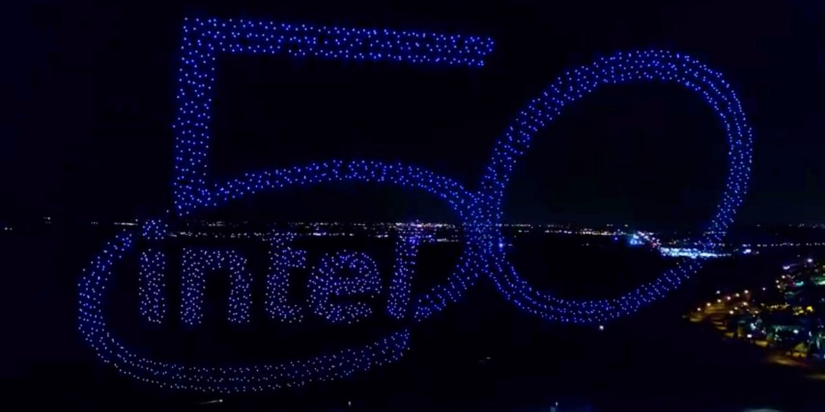 Intel celebrates 50th anniversary with a record-breaking 2,018 Shooting Star drone light show