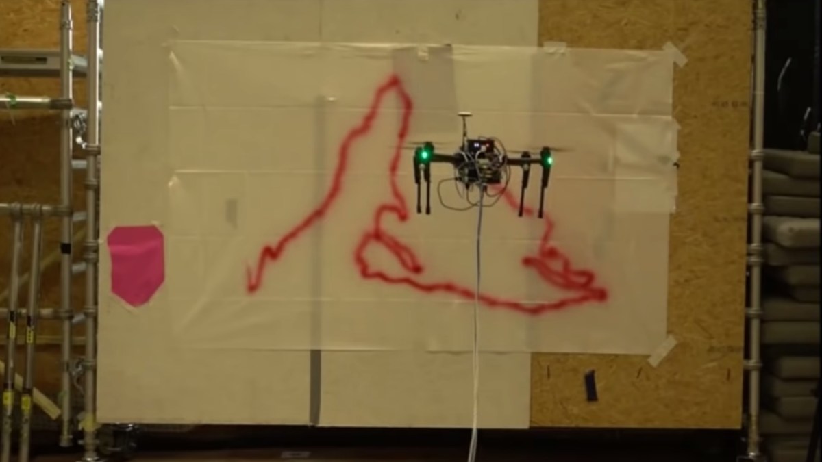 Disney PaintCopter is an autonomous tethered drone to spray paint on 3D surfaces