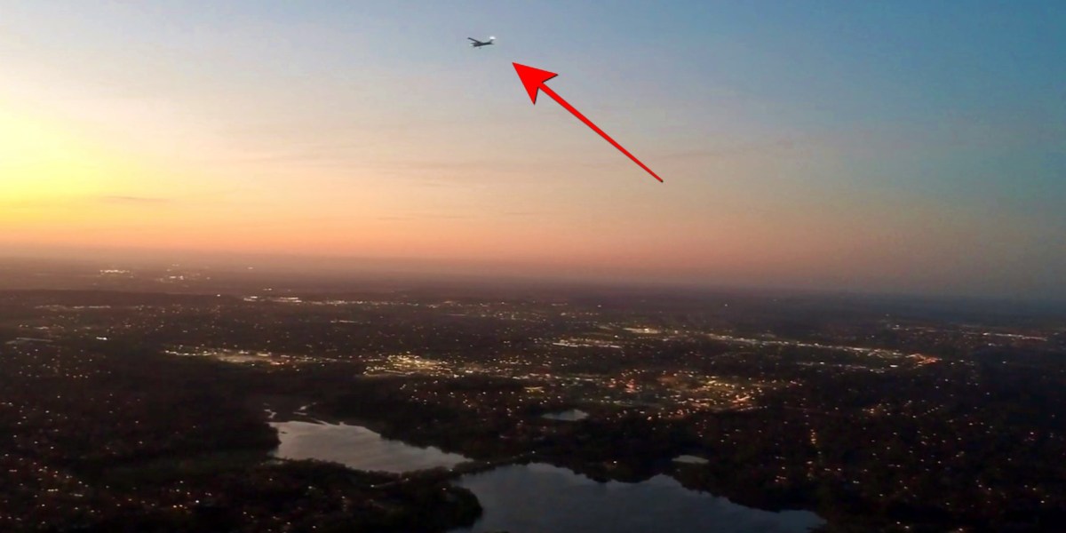Youtube drone video shows Cessna fly-by at dusk