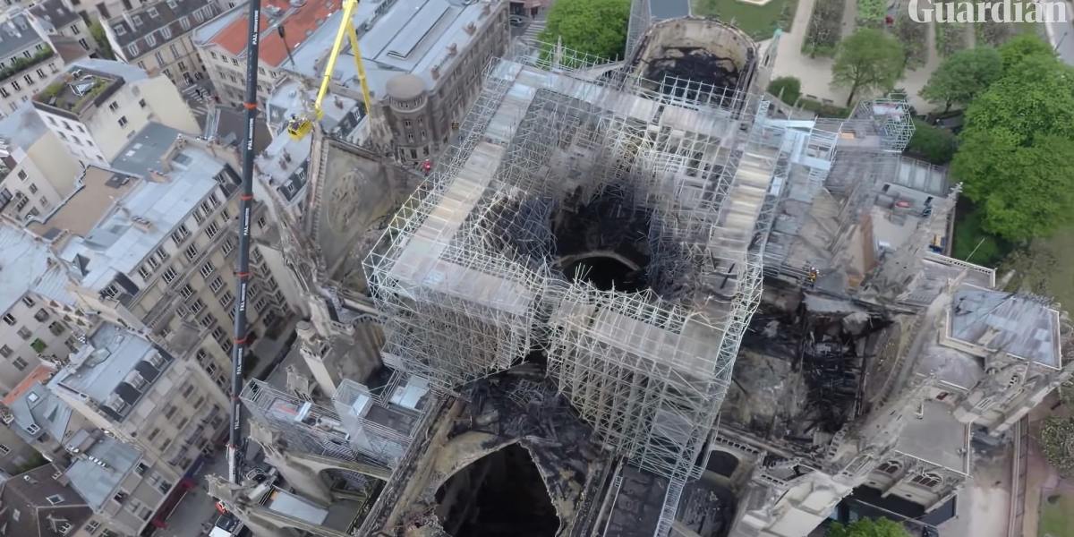 Drone footage shows extent fire damage of Notre Dame Cathedral