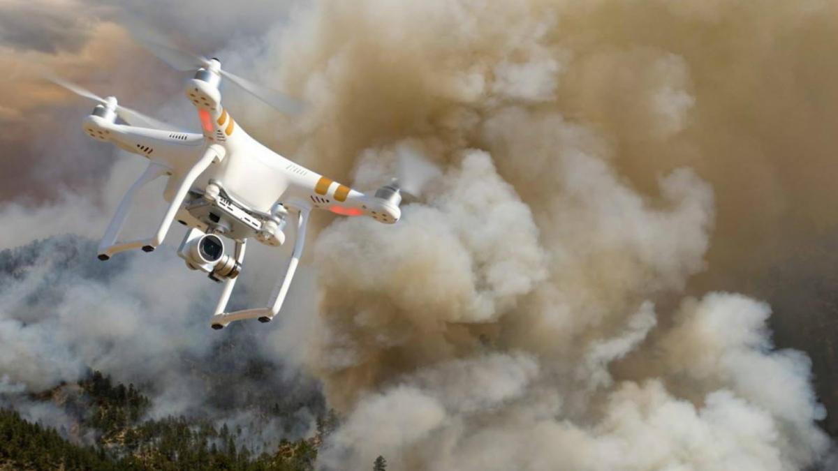 drones wildfires firefighter