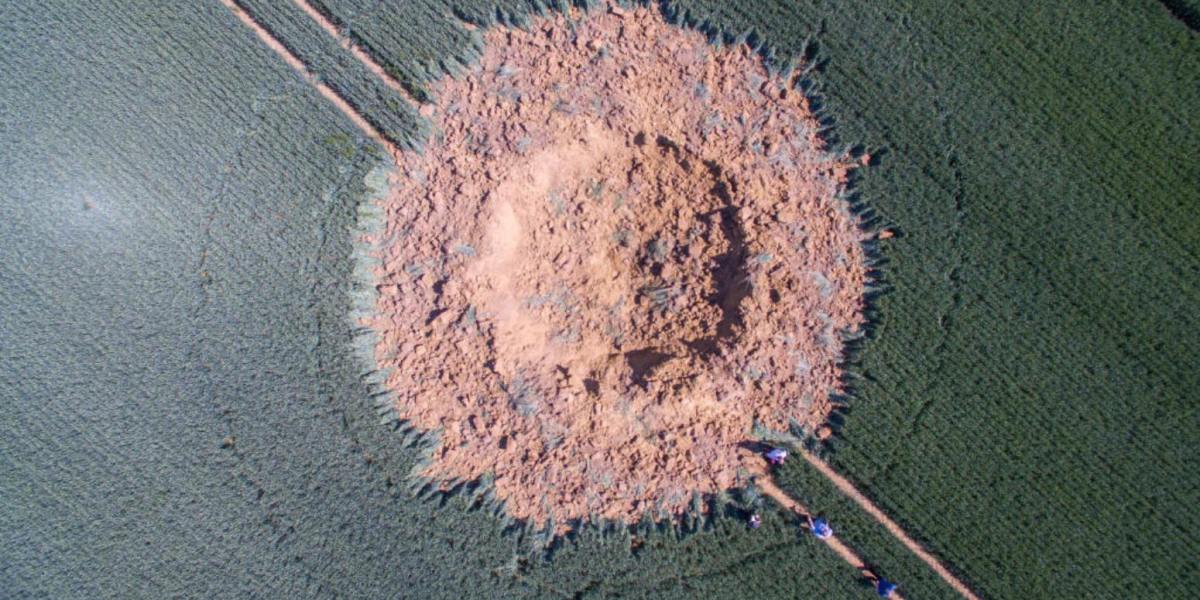 Drone photo shows crater WWII bomb explosion in Germany
