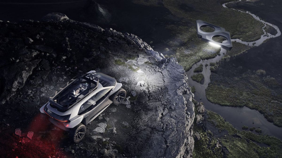 Drones for headlights for new Audi EV off-road concept car