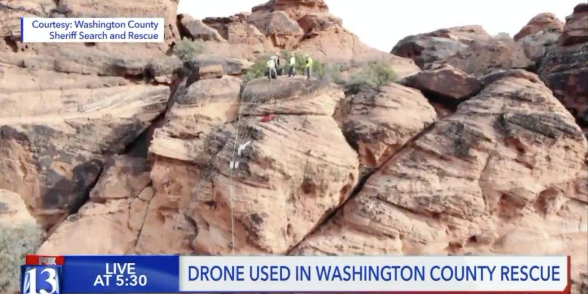 Drone helps hurt hiker rappel 400 ft during rescue Snow Canyon State Park