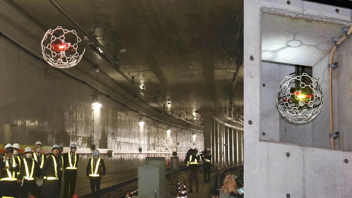Drones Tokyo subway tunnels