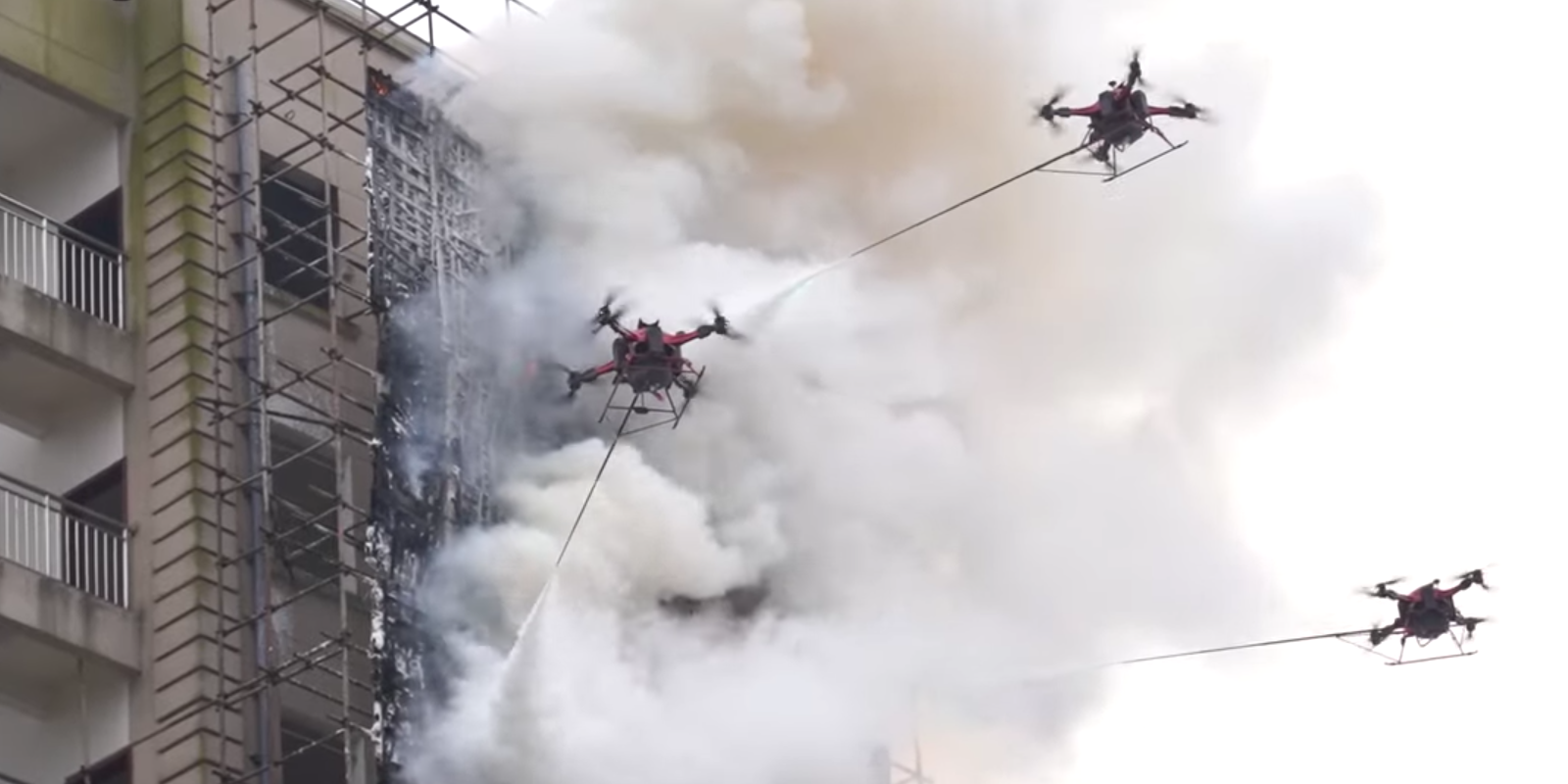 Firefighting drones extinguish 10story blaze in China DroneDJ