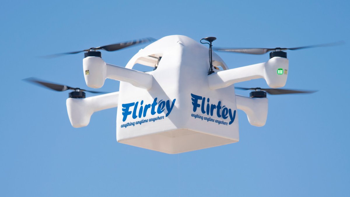 Flirtey drone delivery patent pre-orders production