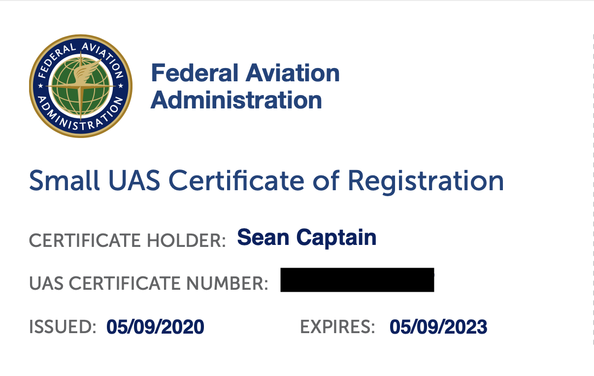 small uas certificate of registration