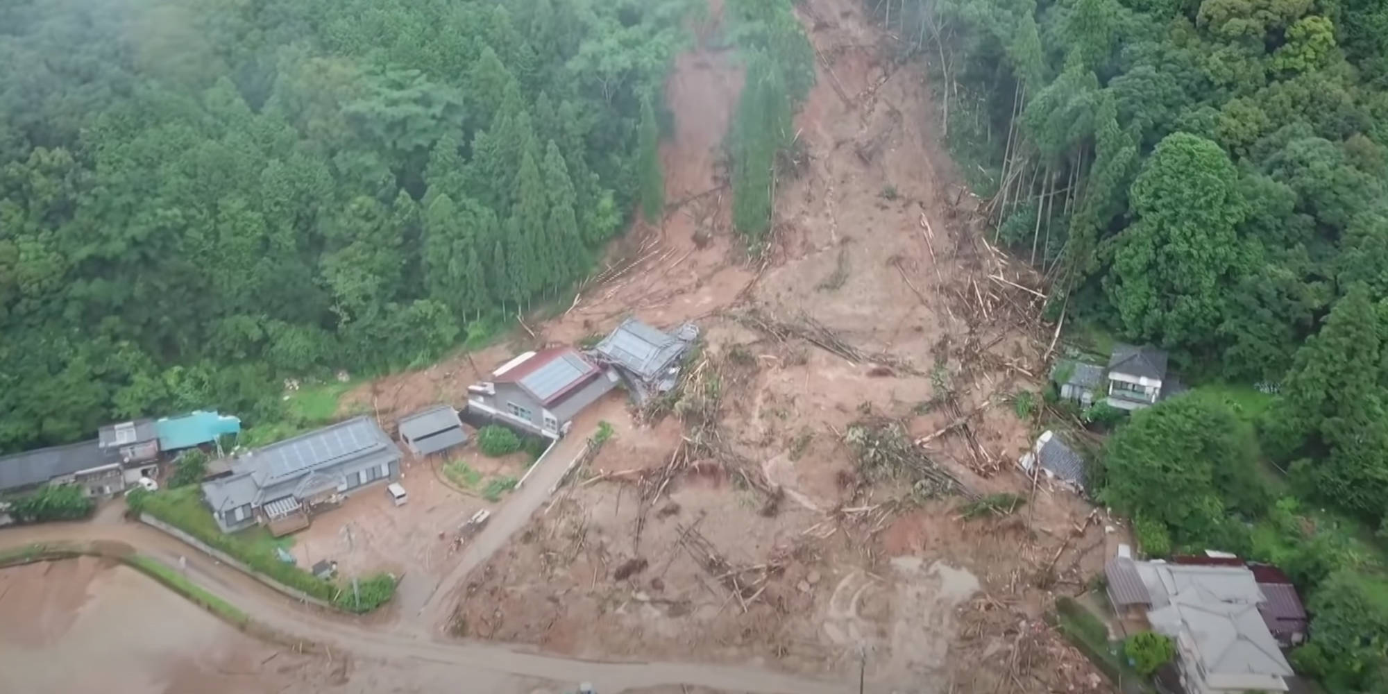 Drone footage captures aftermath of Japanese floods