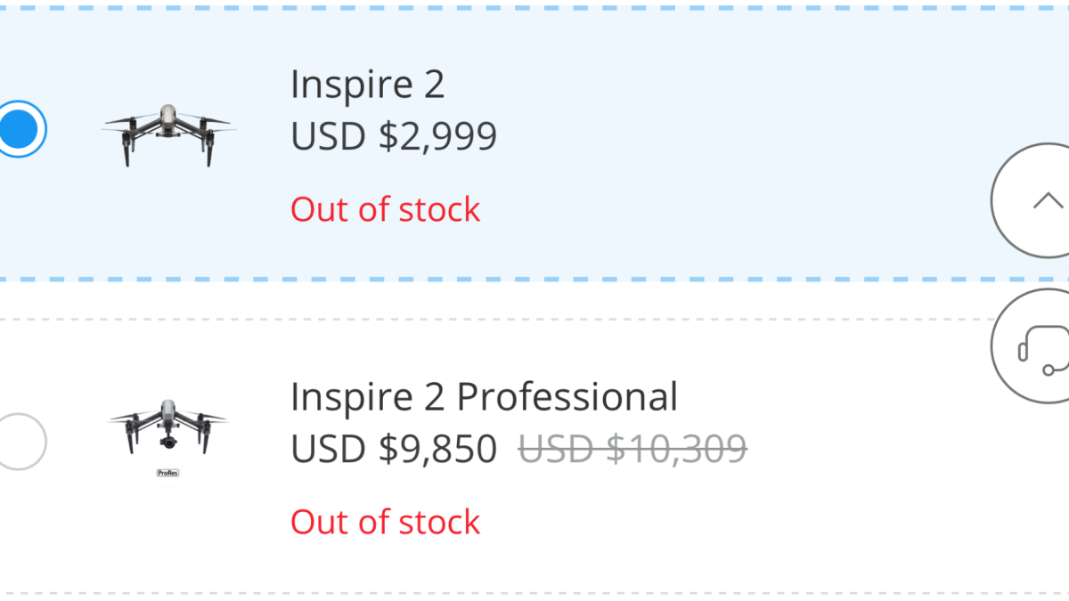 Inspire 2 Out of Stock