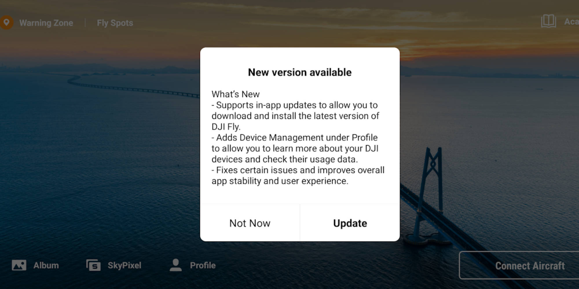 klap om forladelse indre DJI Fly app receives new in-app update on Android