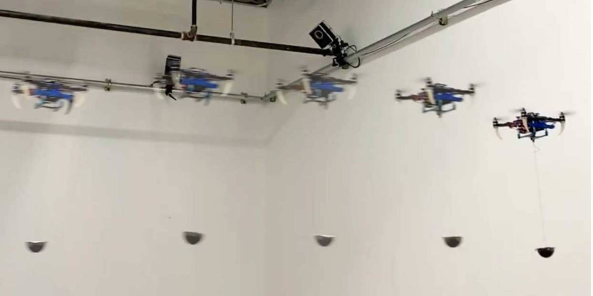 Drones control swinging loads