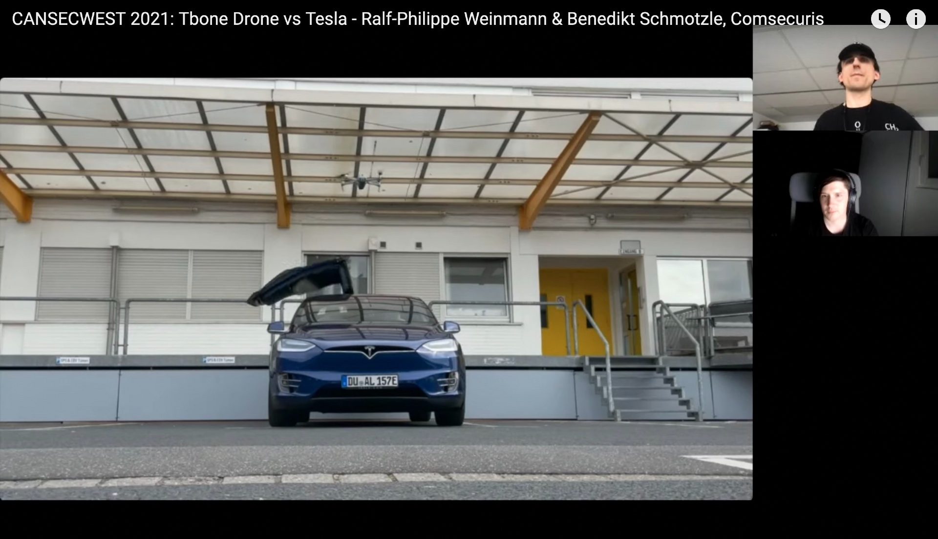 Немецкие пилоты сняли на видео взлом Tesla с помощью дрона