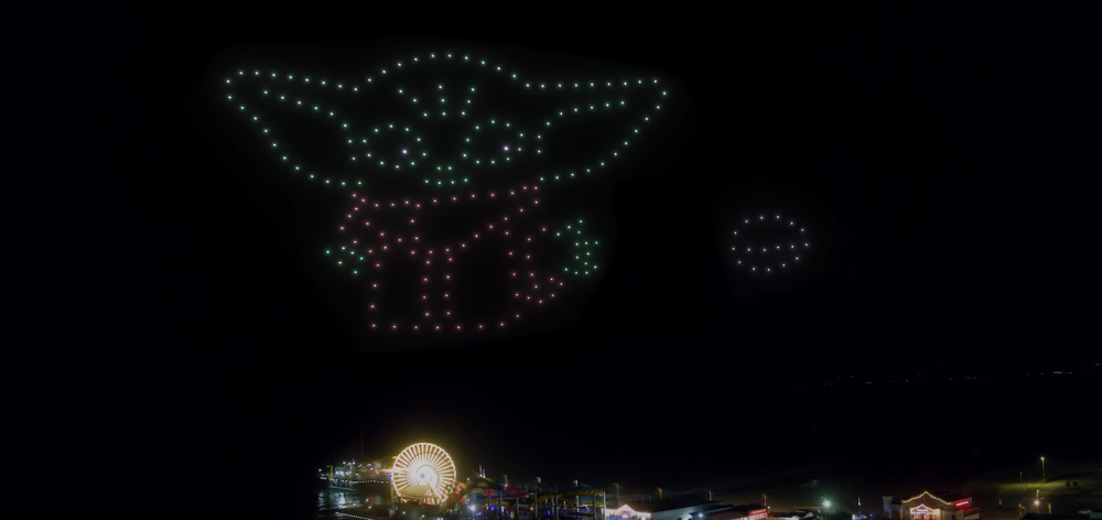 Watch Baby Yoda light up the sky in Disney+ drone show