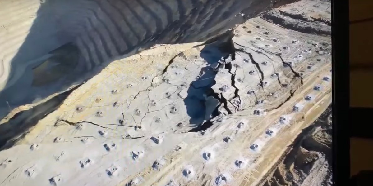 drone video landslide