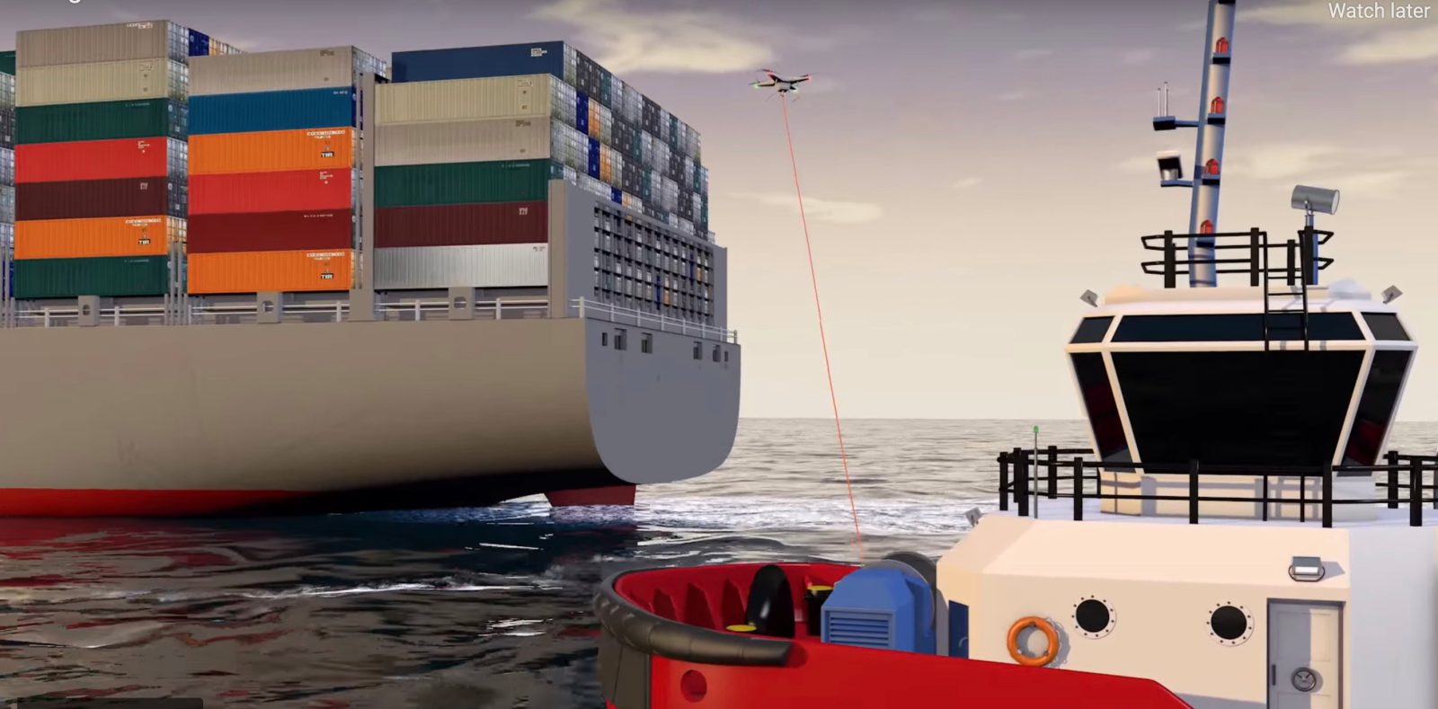 drones tug boats ships