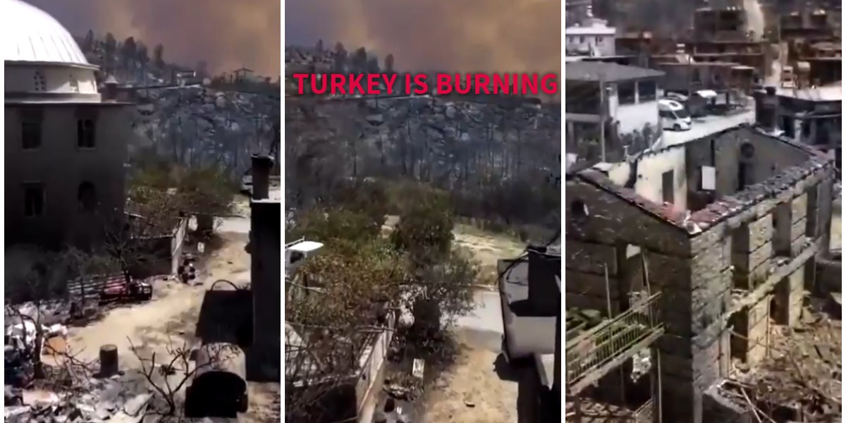 turkey wildfires drone