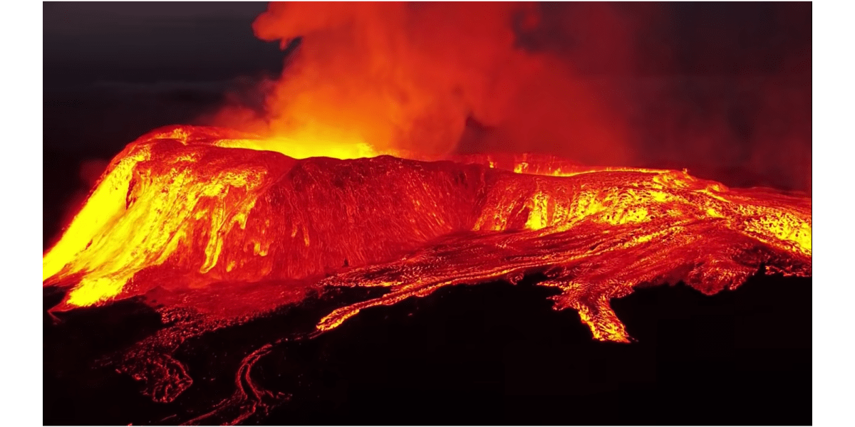 Drone video laval volcano