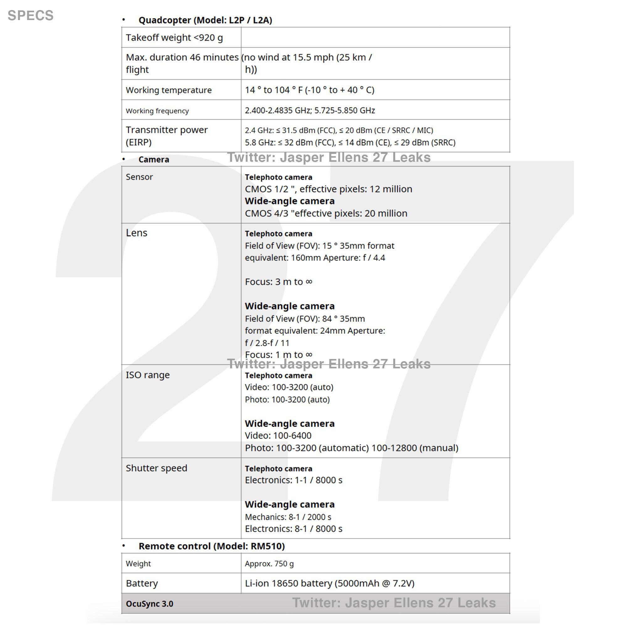 mavic 3 pro specs