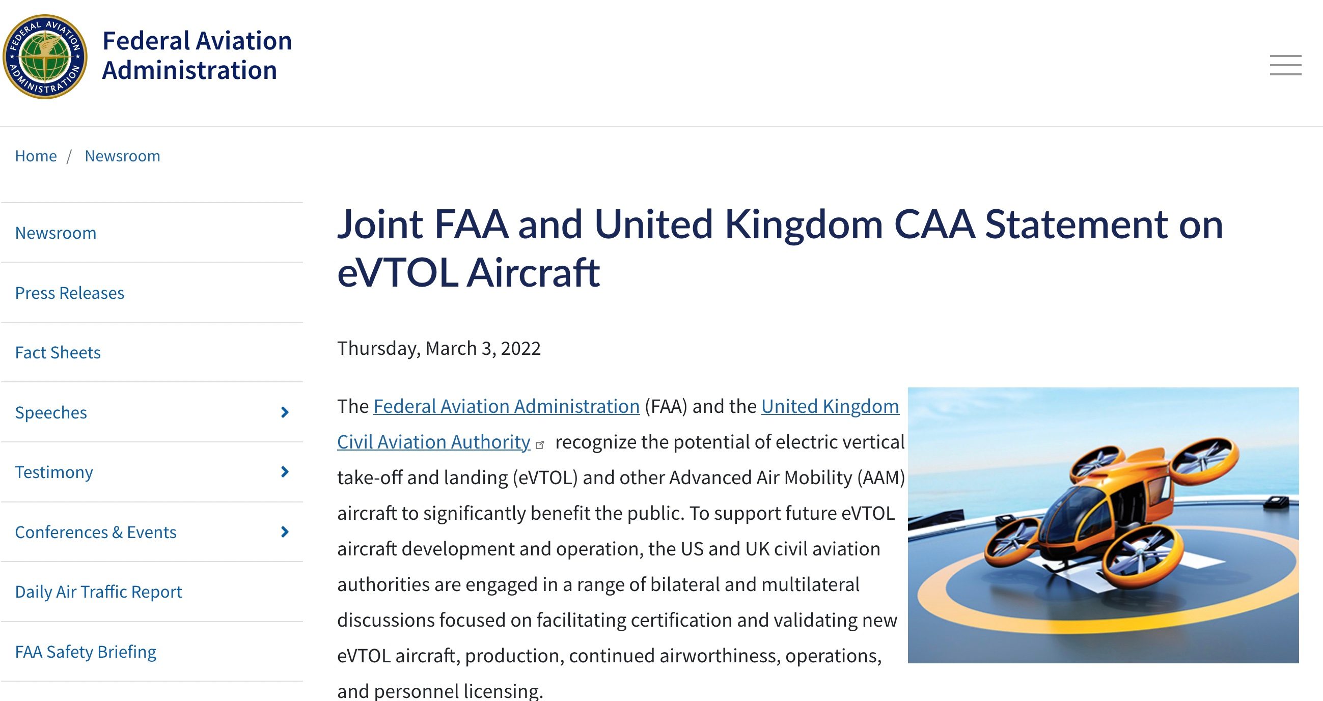 Сотрудничество FAA и CAA в области AAM выгодно компаниям, таким как Joby, активным на обоих рынках