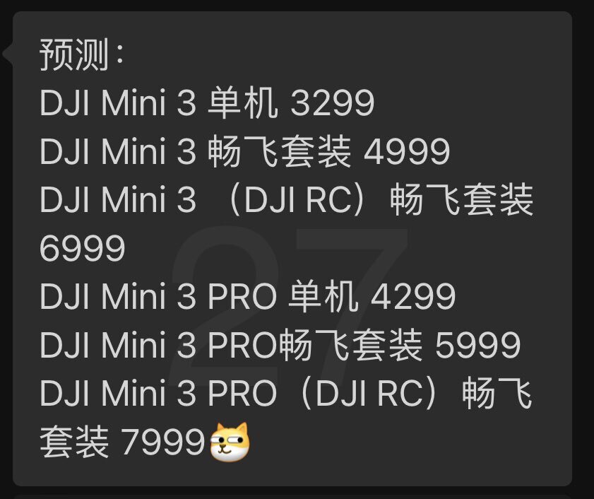 Сколько будет стоить DJI Mini 3?