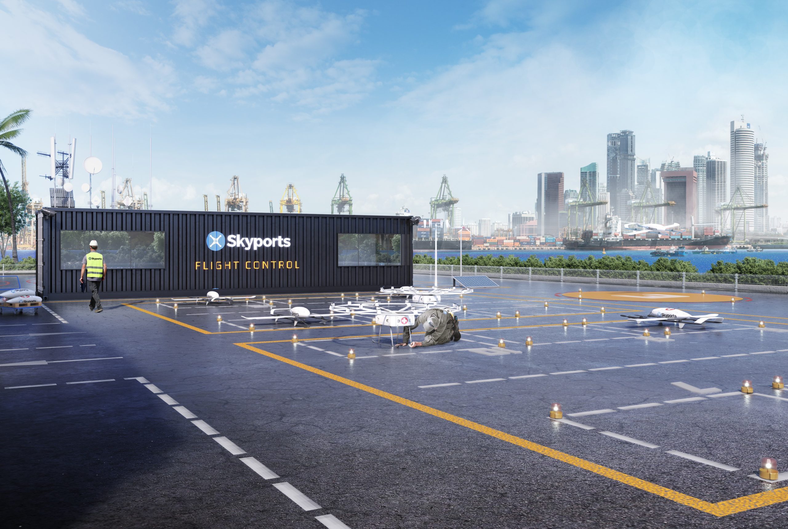 Skyports заключил соглашение о развитии инфраструктуры для грузовых дронов с сингапурским портом Джуронг