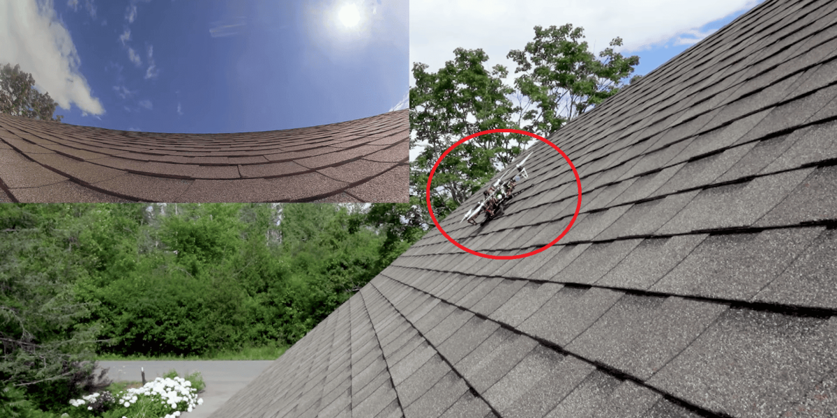 drone land steep roof how