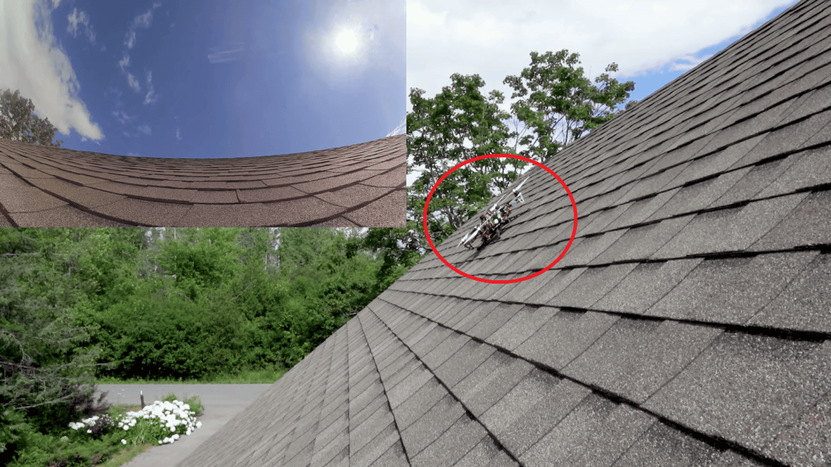 drone land steep roof how