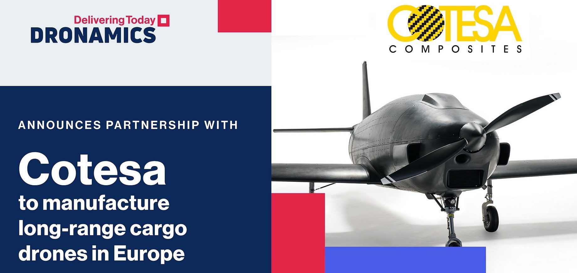Dronamics и Cotesa заключат соглашение о производстве грузовых дронов для доставки на средние расстояния