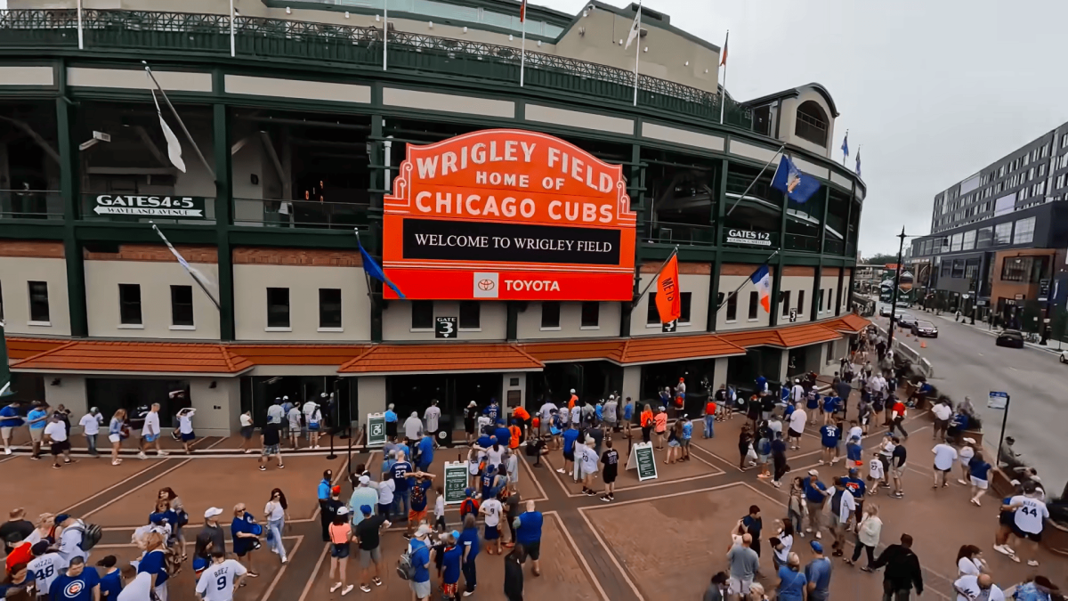 chicago cubs wrigley field viral drone video