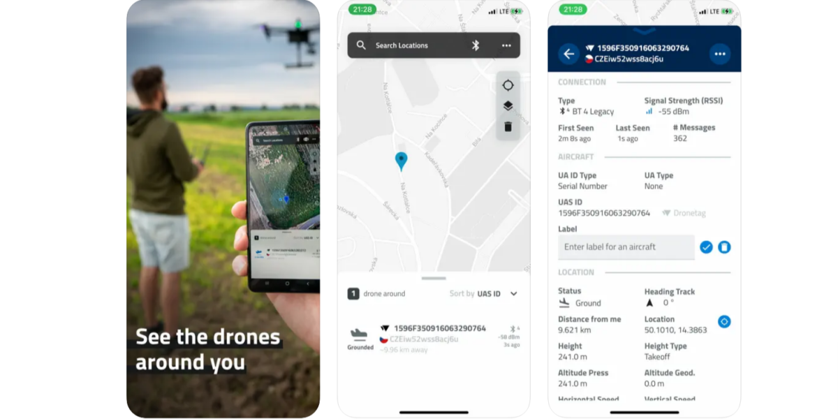 remote id drone tracking app scanner