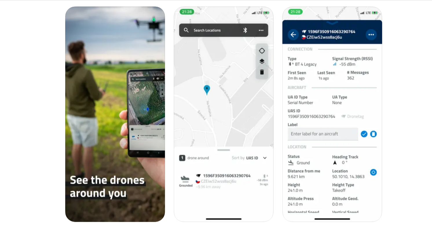 remote id drone tracking app scanner