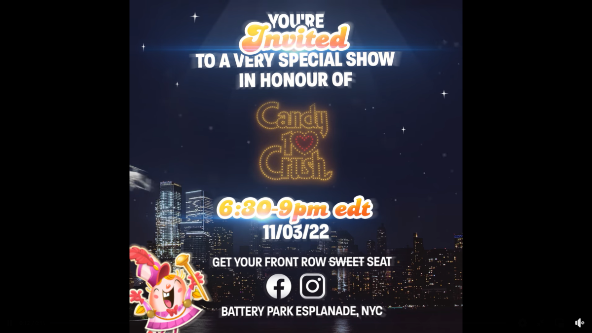 candy crush drone show nyc new york