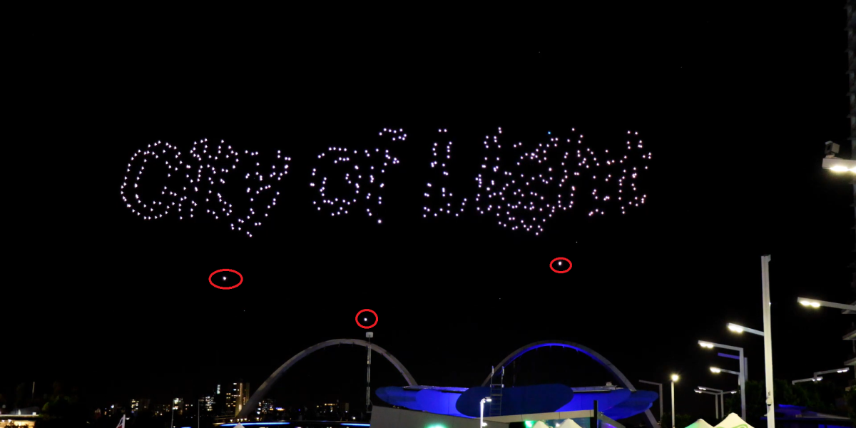 drone light show fail australia perth