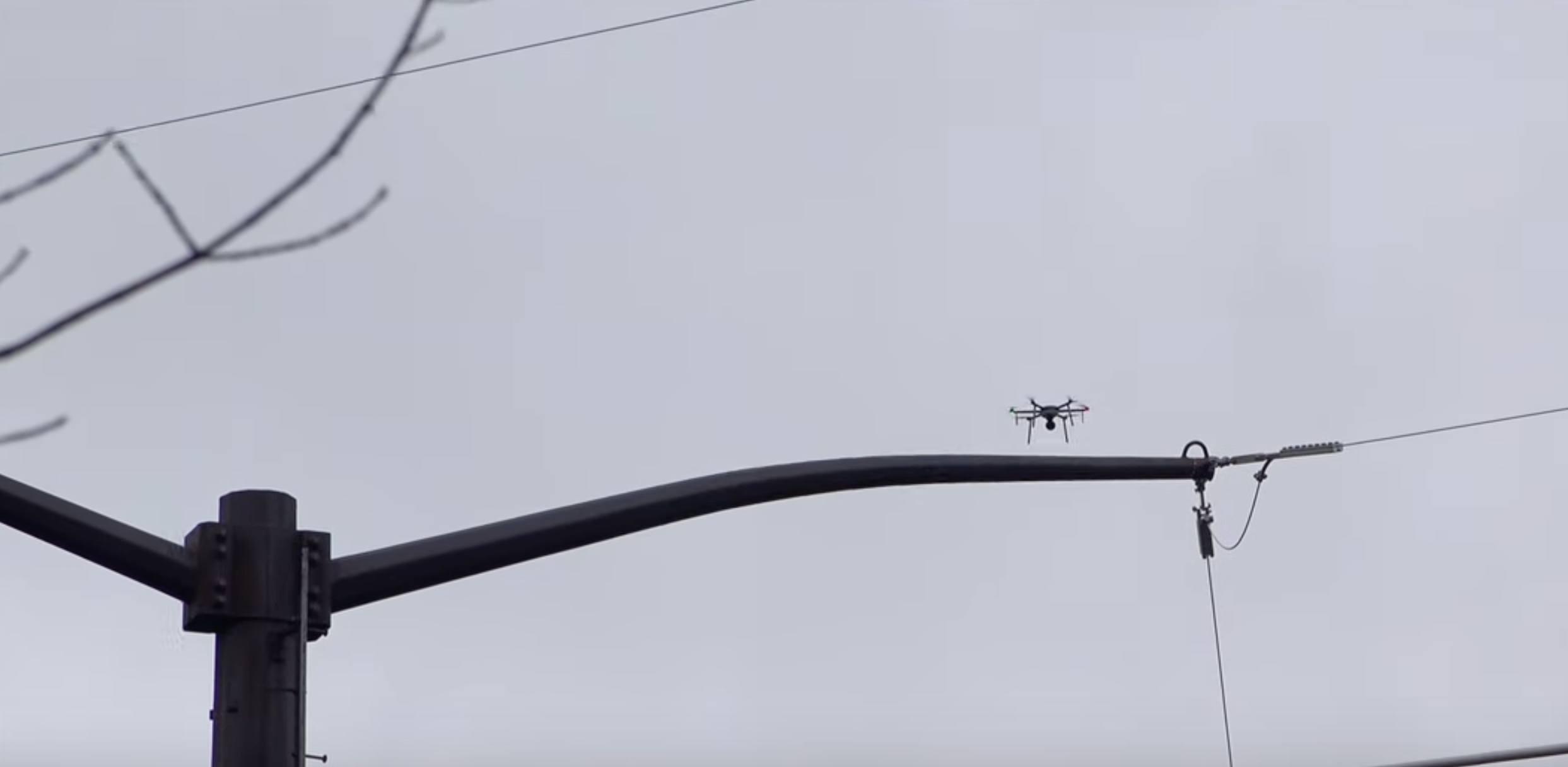 Drone inspection of power lines and civil infrastructure