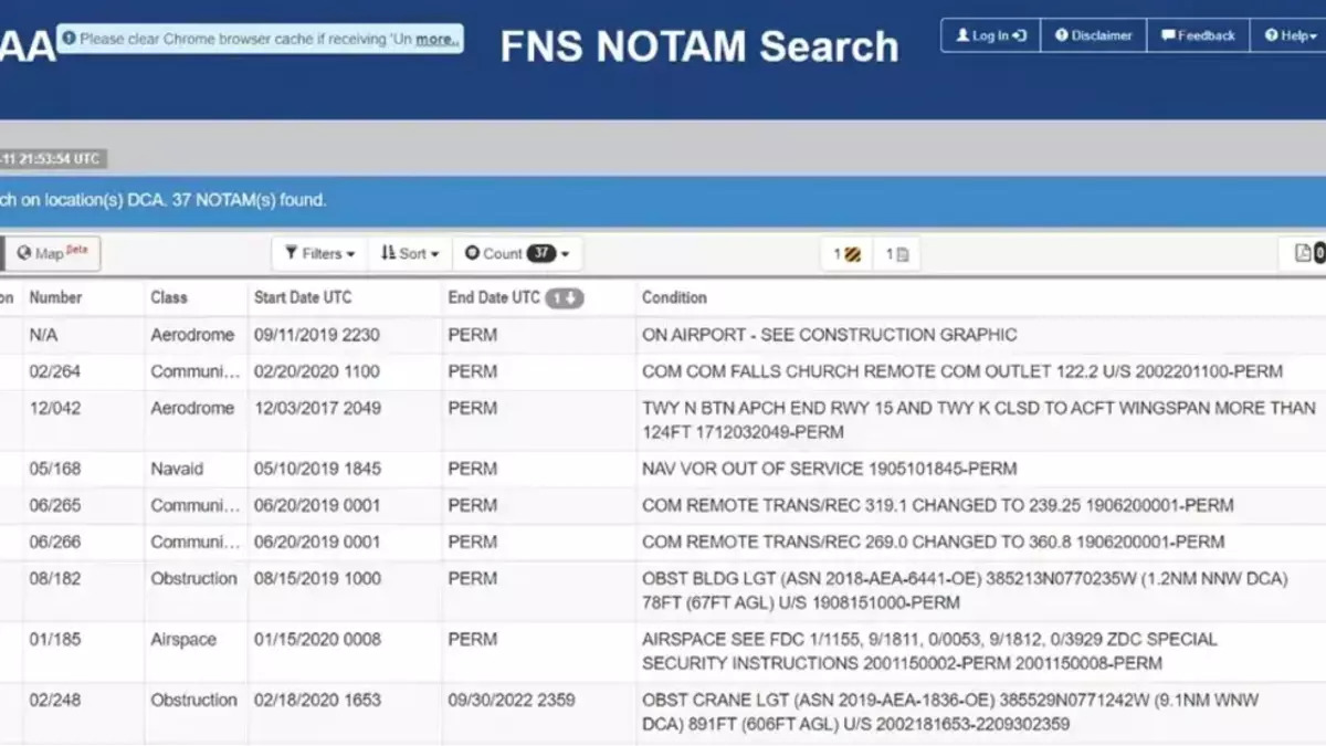 faa notam outage drone pilots