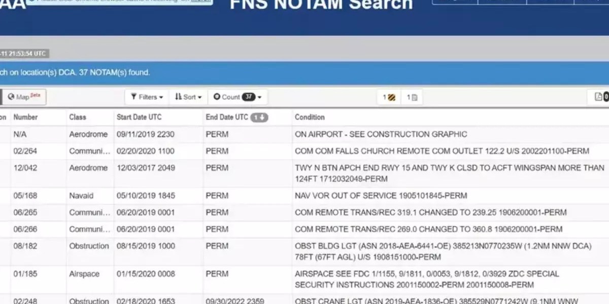faa notam outage drone pilots