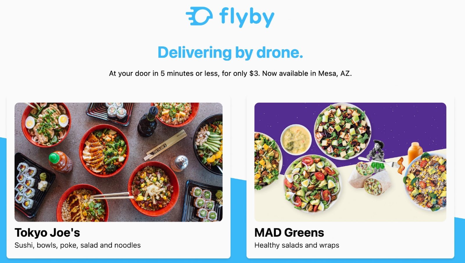 Flyby drone delivery