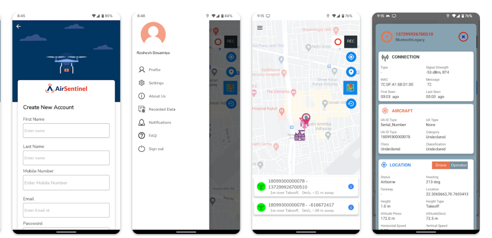 airsentinel drone remote id tracking app android
